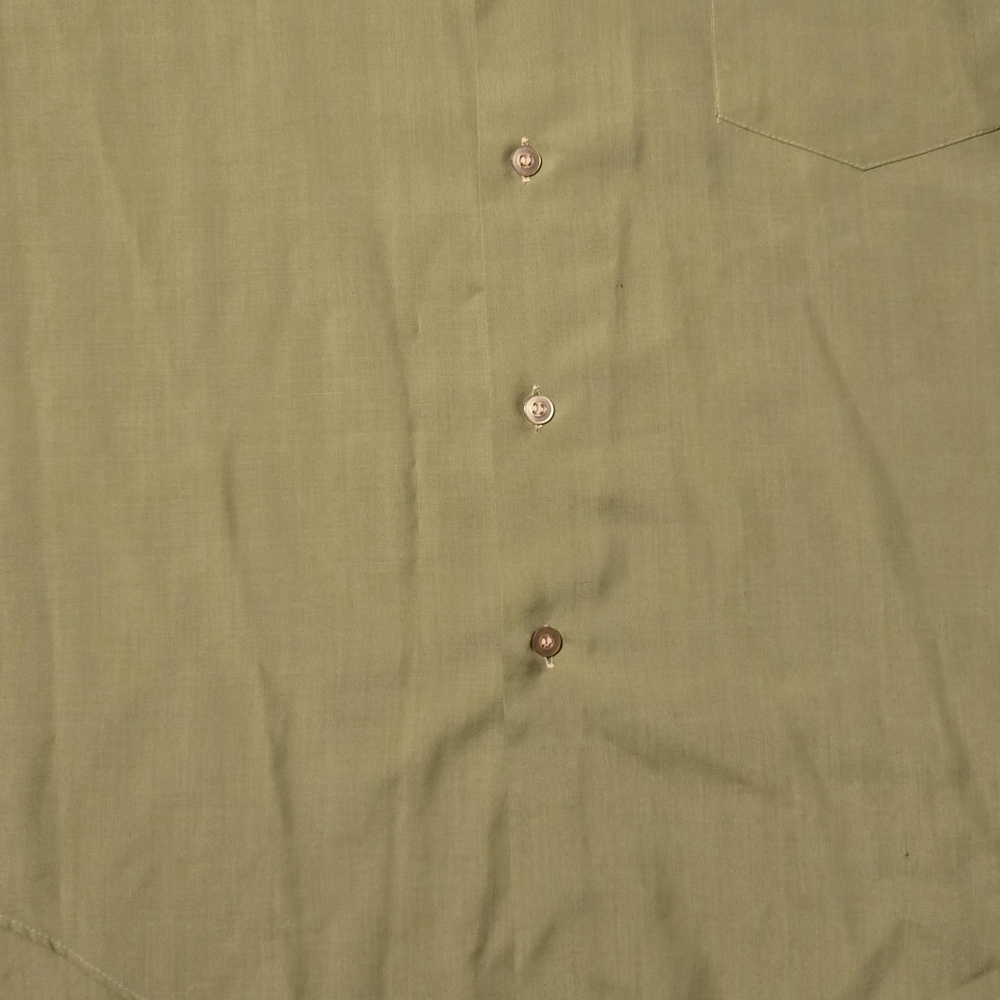 Vintage 70s Palermo Men's Short Sleeve Green Cotton Button-Up Shirt L - Picture 3 of 7